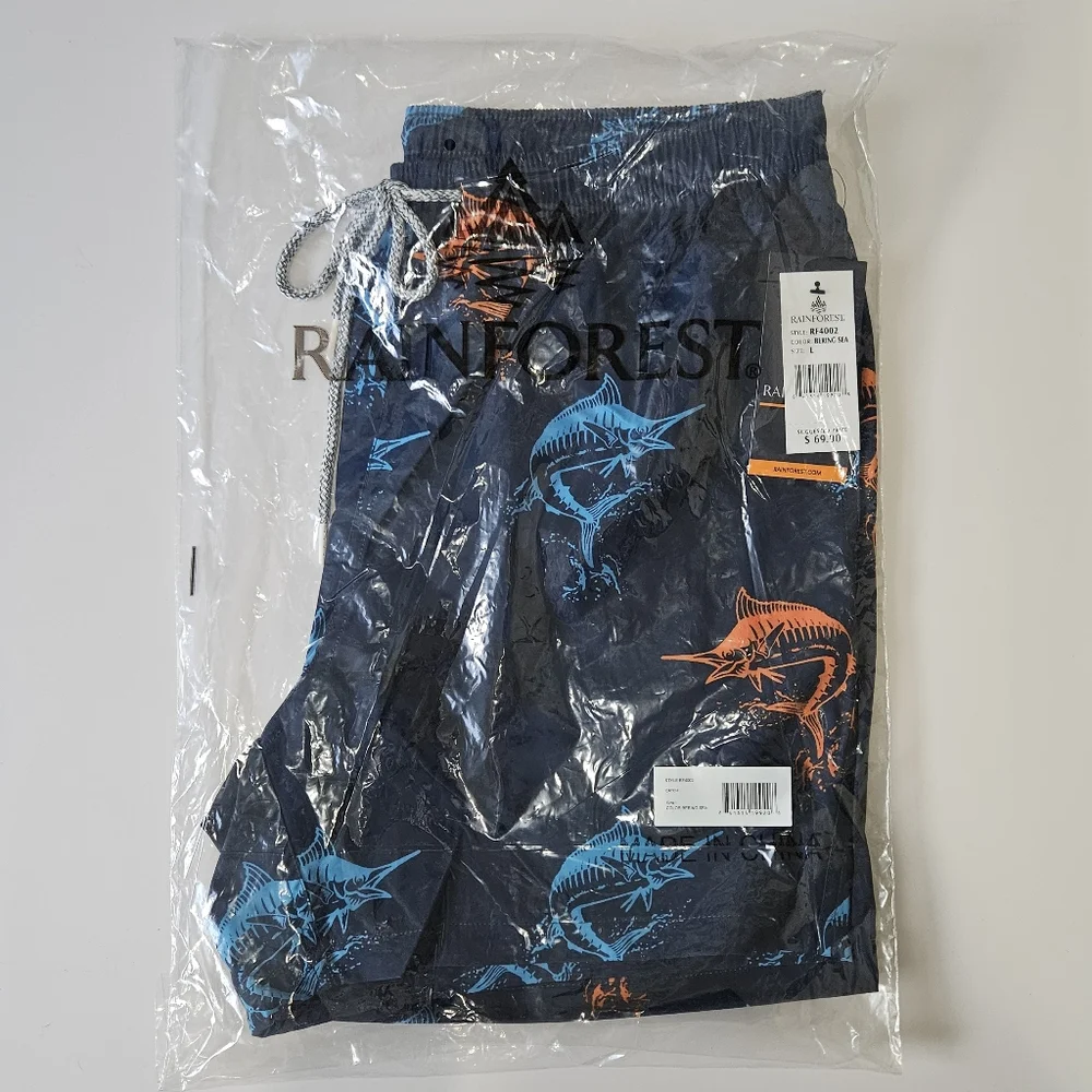 [NWT] Rainforest Men's Quick-Dry Swim Trunks